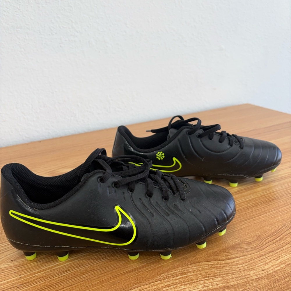 Nike Black and Neon Green Soccer Cleats
